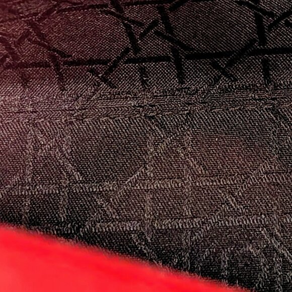 Dior Lady Dior Bright Red-Orange Quilted Lambskin and Charm - Picture 15 of 16